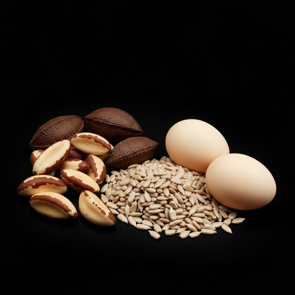 Brazil nuts, sunflower seeds and eggs sources of selenium